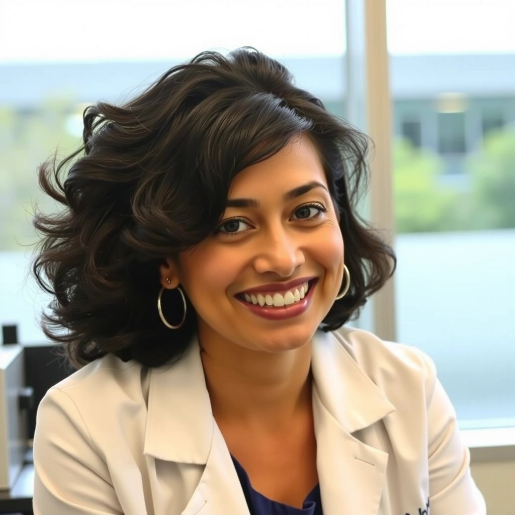 Retrato profesional de la Dra. Elena García, Nutricionista Jefe